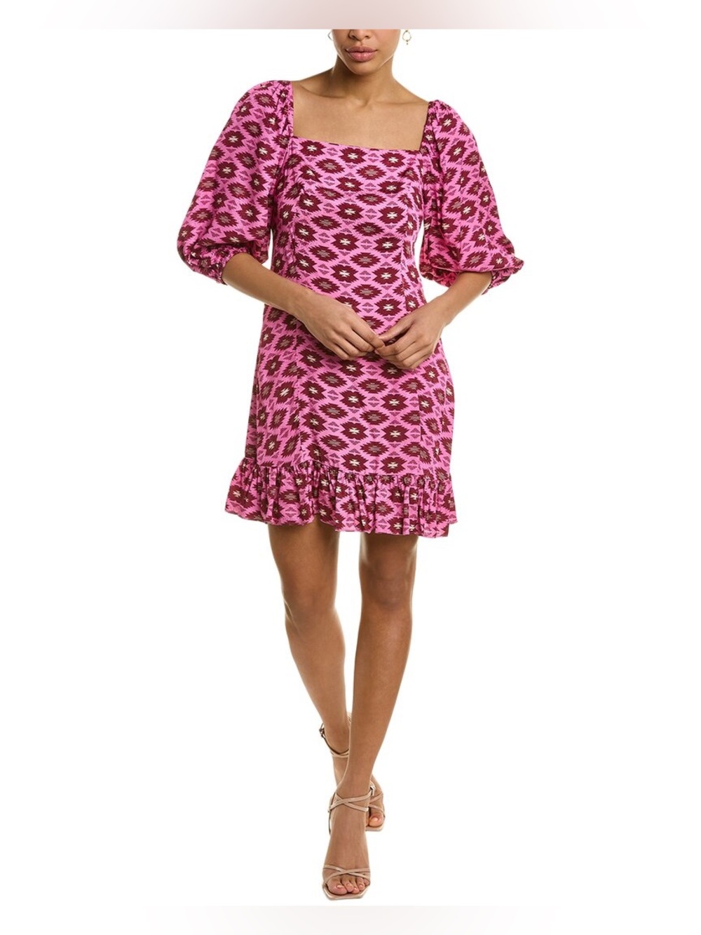 Sachin & Babi Women's Red Natalia Pleated Printed Jacquard Mini Dress